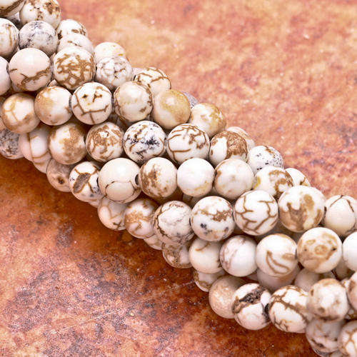 MARYKAY  - NATURAL WHITE TURQUOISE GEMSTONE BEADS - IDEAL FOR CRAFTS/BEADING 5