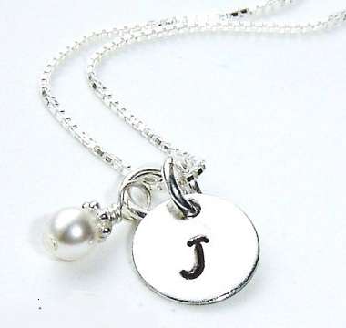 MARYKAY - PERSONALIZED INITIAL NECKLACE HAND STAMPED IN STERLING SILVER