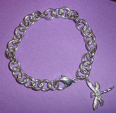 MARYKAY - GORGOUS SILVER CHARM BRACELET WITH DRAGONFLY CHARMS