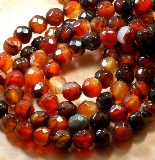 MARYKAY - NATURAL FACETED CARNELIAN GEMSTONE BEADS - IDEAL FOR CRAFTS/BEADING 8