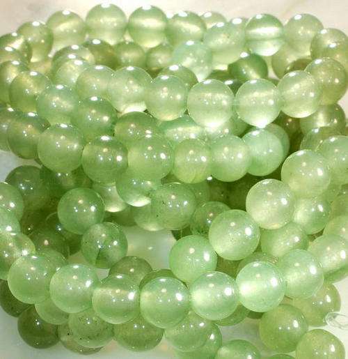 MARYKAY - GORGEOUS GREEN CHALCEDONY GEMSTONE BEADS - IDEAL FOR CRAFTS/BEADING