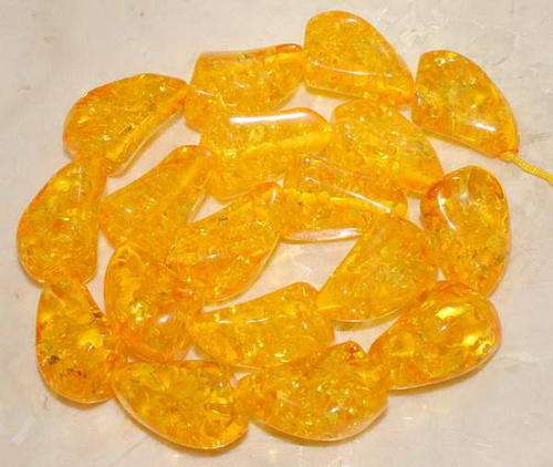 MARYKAY - BEAUTIFUL NATURAL BALTIC AMBER GEMSTONE BEADS - IDEAL FOR CRAFTS/BEADING 22 x 15