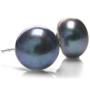 MARYKAY - RAVEN BLUE GENUINE FRESHWATER PEARL EARRINGS IN .925 SILVER - 8,5