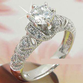 MARYKAY - MAGNIFICENT - ENGAGEMENT PLATINUM PLATED OVER .925 STERLING SILVER 8/Q
