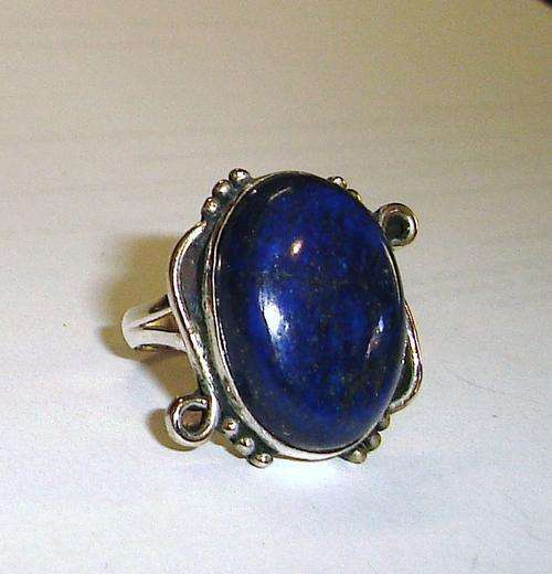 MARYKAY - NATURAL LAPIS LAZULI .925 STERLING SILVER COCKTAIL RING 6/M
