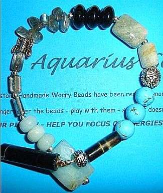 MARYKAY - ZODIAC SIGN OF AQUARIUS SOOTHING BEADS - GENUINE GEMSTONE WORRY BEADS