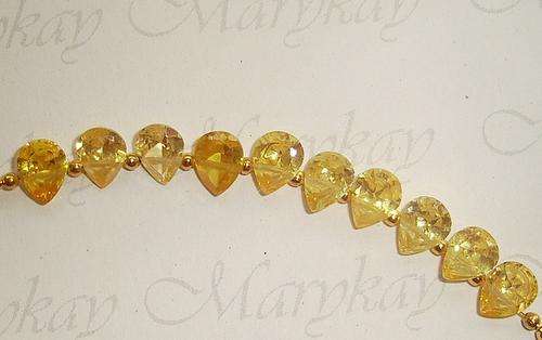 MARYKAY - NATURAL FACETED CITRINE PEAR GEMSTONE BEADS - IDEAL FOR CRAFTS/BEADING 5 X 9mm