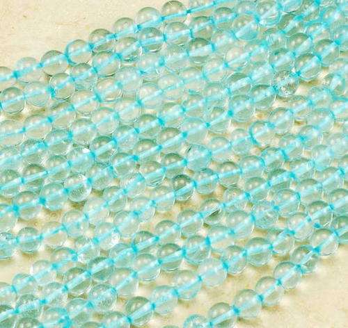 MARYKAY - NATURAL COOL BLUE  AQUAMARINE GEMSTONE BEADS 4R