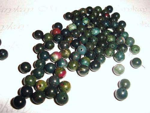 MARYKAY  - NATURAL INDIAN BLOODSTONE GEMSTONE BEADS - CRAFTS/BEADING/JEWELLERY 6R