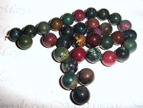 MARYKAY  - NATURAL INDIAN BLOODSTONE GEMSTONE BEADS - CRAFTS/BEADING/JEWELLERY 10R