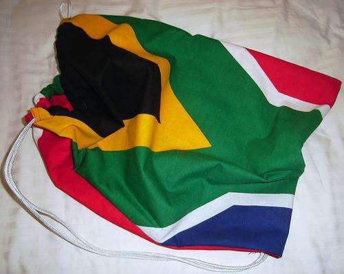 MARYKAY - 2010 FIFA SOCCER WORLD CUP PROUDLY SOUTH AFRICAN FLAG - TOGGLE DRAWSTRING BAG