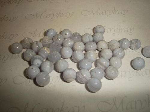 MARYKAY - FINE NATURAL BLUE LACE AGATE GEMSTONE BEADS - IDEAL FOR CRAFTS/BEADING