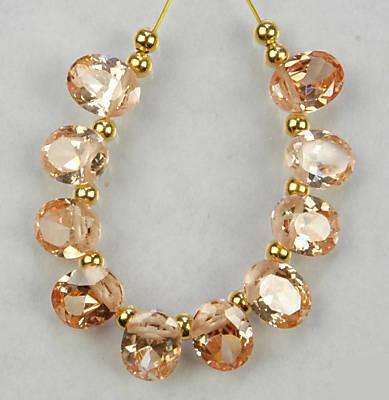 MARYKAY - NATURAL FACETED OVAL MORGANITE GEMSTONE BEADS