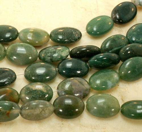 MARYKAY - NATURAL GREEN FOREST MOSS AGATE GEMSTONE BEADS