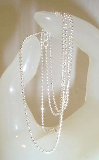 MARYKAY - ITALIAN .925 STERLING SILVER DIAMOND CUT BALL CHAIN NECKLACE 50
