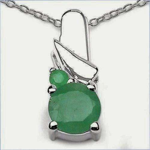 MARYKAY - FINE NATURAL EMERALD GEMSTONE PENDANT - 925 STERLING SILVER SETTING - MAY BIRTHSTONE