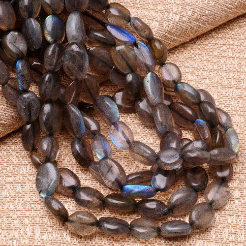 MARYKAY - LOVELY  OVAL LABRADORITE GEMSTONE BEADS - IDEAL FOR CRAFTS/BEADING 6/12OV