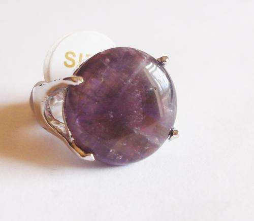 MARYKAY - STUNNING NATURAL AMETHYST DRESS RING - CRAFTED IN INDIA 6.5