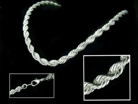 MARYKAY - STERLING SILVER PLATED DIAMOND CUT ROPE CHAIN BRACELET