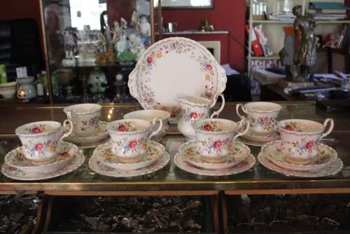 Royal Albert Jubilee Rose Tea Set.