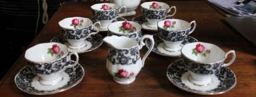 Rare Royal Albert Senorita Pattern Coffee Set.