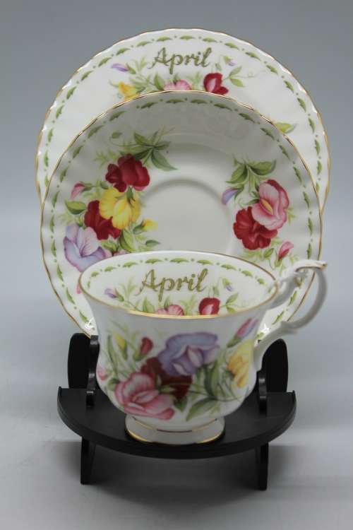 Royal Albert April Sweet Pea Pattern Trio.