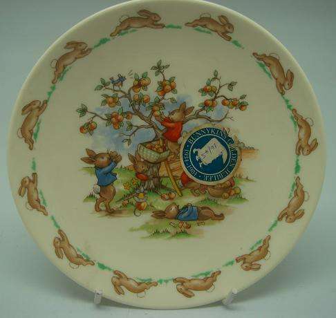 Royal Doulton Bunnykins "Apple Picking" Scene Casino Saucer