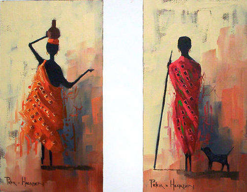 African people - 2  piece ( 460mm x 250mm each)