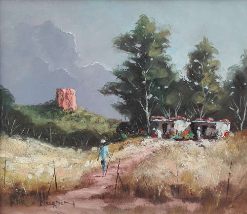 Farmworkers village (355mm x 305mm)