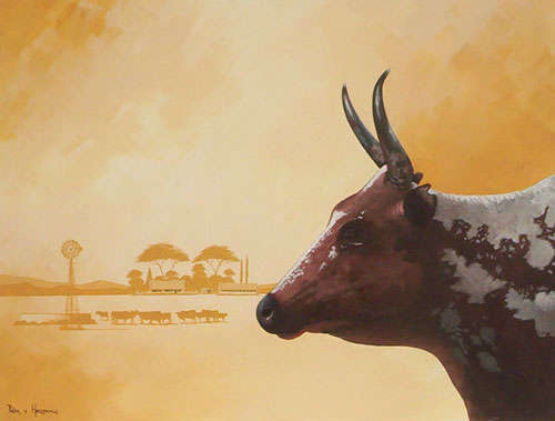 Nguni cow (Big Painting - 900 x 1200)