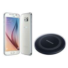 Samsung S6 Gold 32GB with wireless charger, cover & glass screen protector
