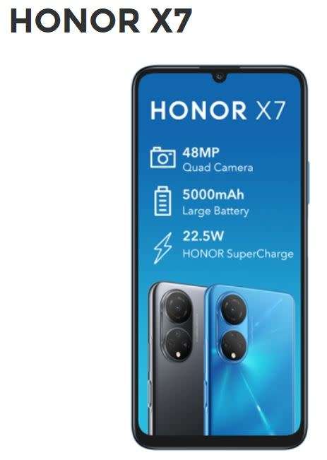 Honor X7 Cellphone 48MP 128GB