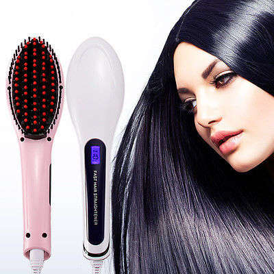 Fast Electric Hair Brush Comb Straightener Brush Digital Temperature Control with LCD Display