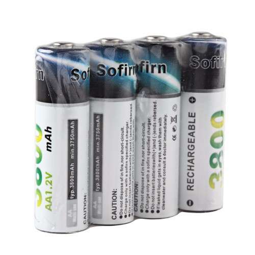 BULK- Pack of 4 1.2V AA (3800mah) NI-MH Rechargeable batteries