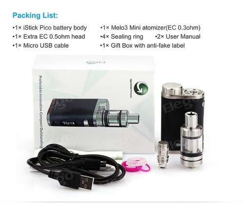 Eleaf iStick Pico 75W VAPE Box Mod Kit PLUS 2 BATTERIES