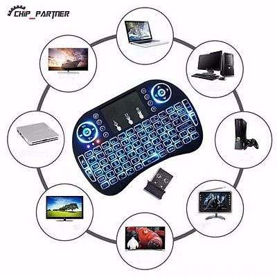 Backlit Mini  Wireless keyboards Black 2.4G RF mini i8+ Wireless Keyboard Touch Pad