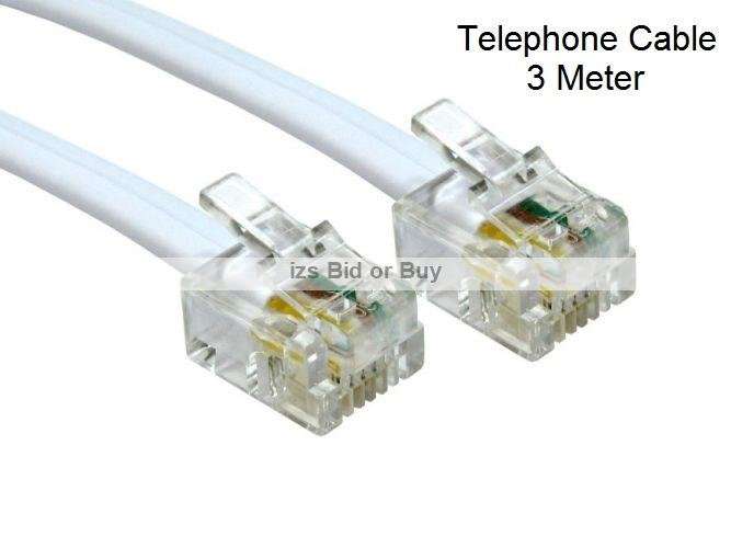 3 Meter Telephone Line Cable RJ11 To RJ11 ***WOW***