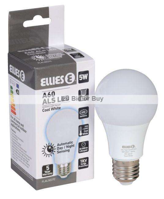 Ellies 5W E27 LED Bulb with Automatic Day/Night Sensing