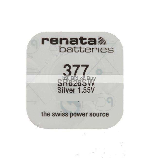 Renata 377 SR626SW Silver 1.55V Battery *** Swiss Made Battery ***