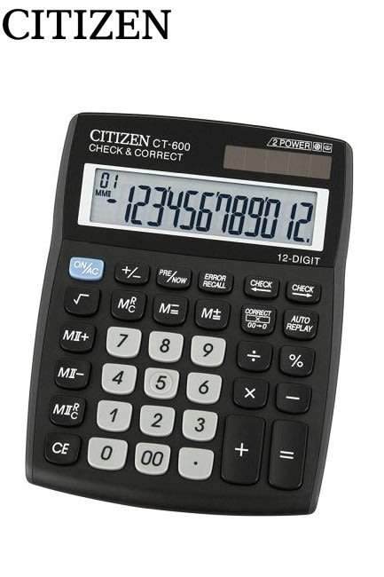 Citizen 12 Digit Auto Replay Check and Correct Desktop Calculator