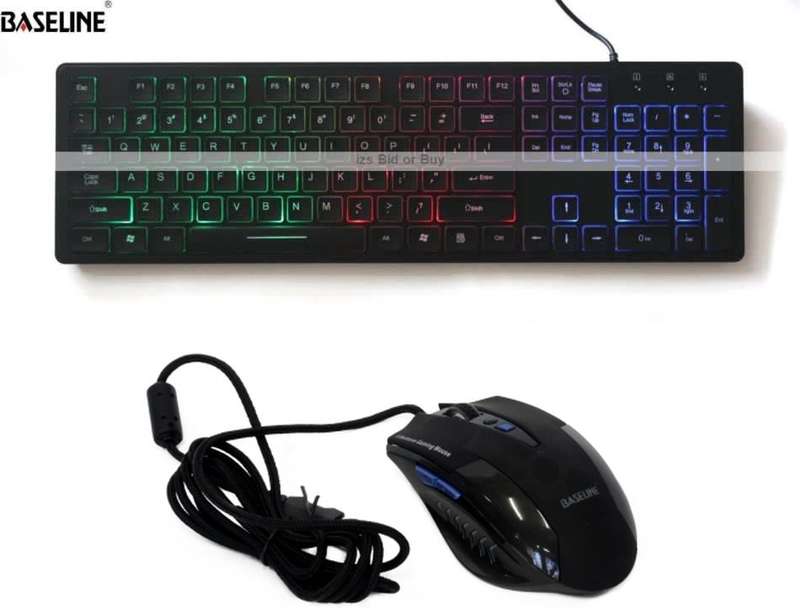 Baseline Keyboard With Rainbow LED Backlight + Gaming Mouse ***CYBER MONDAY DEAL***