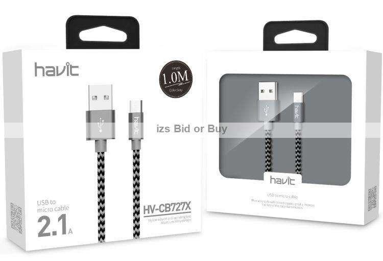 Havit Nylon Braided Micro USB Cable 1 Meter 2.1Amp