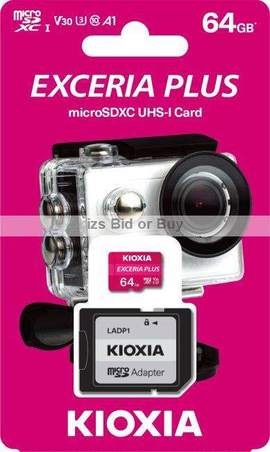 Kioxia Exceria Plus 64GB microSDXC Memory Card UHS-I U3 Class 10 V30 4K