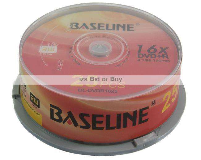 Baseline 25 Pack Blank DVD+R