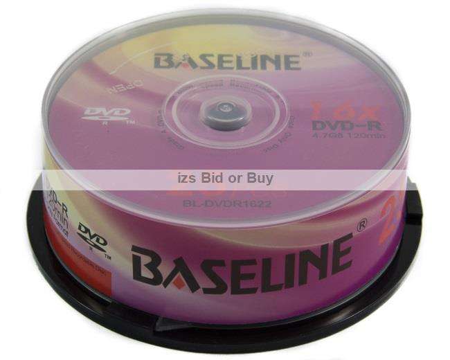Baseline 25 Pack Blank DVD-R