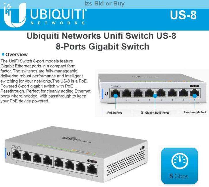 Ubiquiti UniFi 8 Port Gigabit Switch With PoE Passthrough ***WOW***