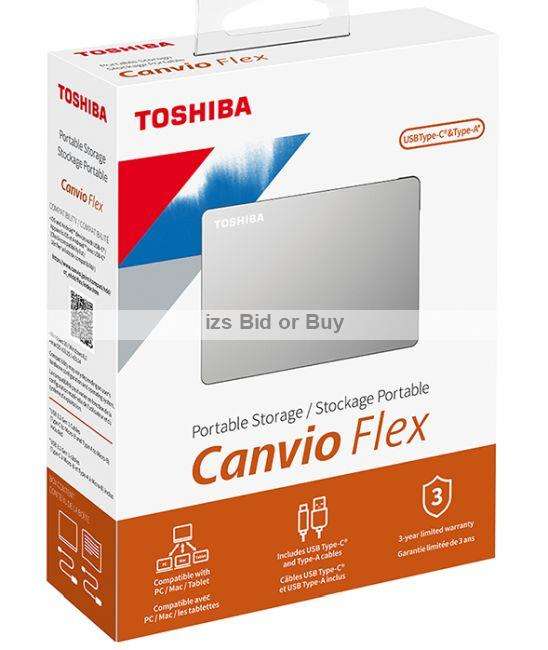Toshiba Canvio Flex 2TB Portable External Hard Drive - For PC, Mac, Tablet