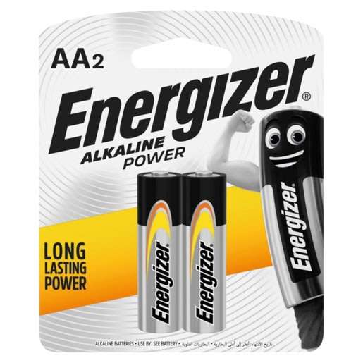 Energizer Alkaline Power AA Batteries Pack of 2