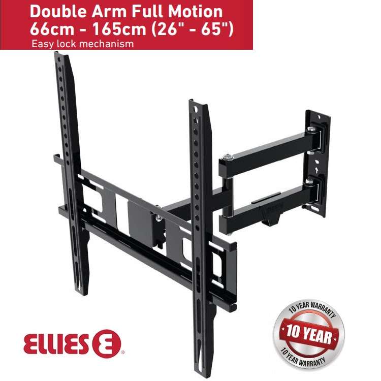Ellies Double Arm Full Motion TV Bracket 26` - 65`