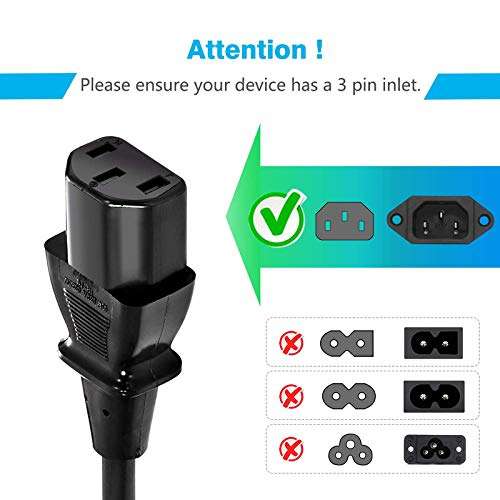 1 Meter Power Cable 3 Pin Plug to Kettle Cord / IEC C13 Plug